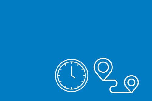 Znak zegara oraz trasy przejazdu