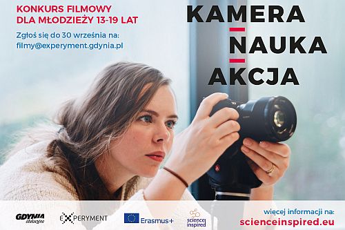 Plakat konkursu Kamera Nauka Akcja