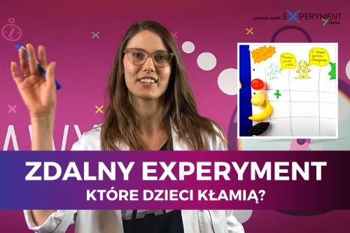 Zdalny experyment, które dzieci kłamią. Na zdjęciu edukatorka prowadząca wykład.
