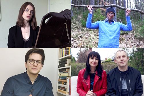 Science cafe zdalnie. Zdjęcia przedstawiające prelegentów.