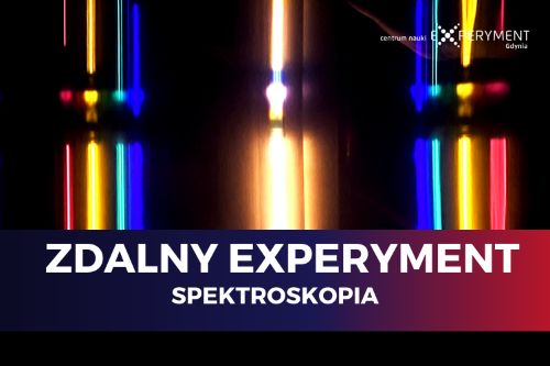 Zdalny experyment, spektroskopia. Na czarnym pojawiają się kolorowe rozbłyski świateł.