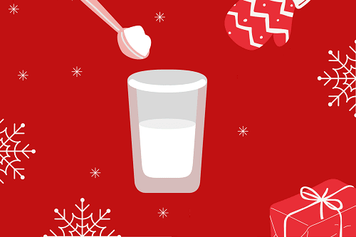 Obrazek przedstawiający szklankę i łyżeczkę na czerwonym tle.