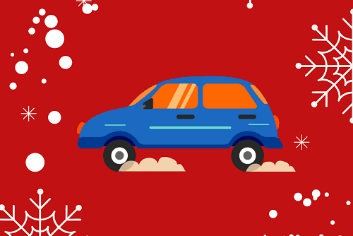 Samochód na czerwonym tle.