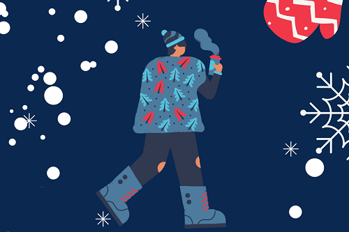 Obrazek przedstawiający mężczyznę w swetrze na granatowym tle.