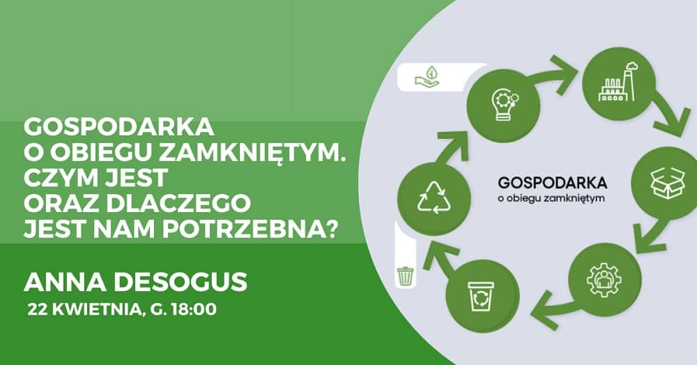 Grafika zapowiadająca Zielony Hub z Anną Desogus.