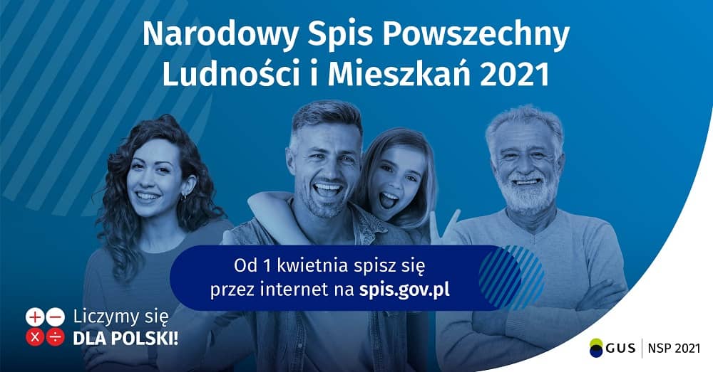 Grafika zachęcająca do Narodowego Spisu Powszechnego.