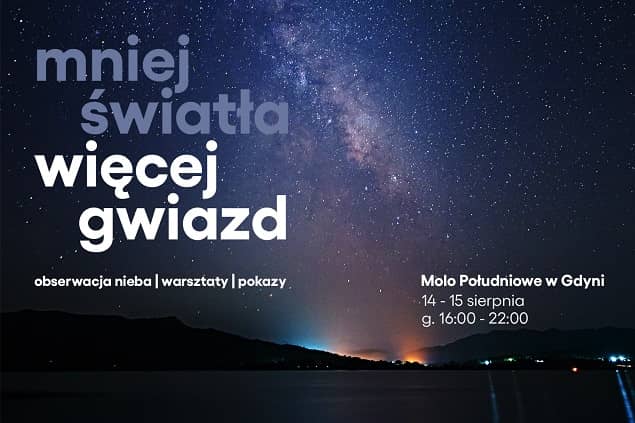 Plakat wydarzenia pod tytułem Mniej światła, więcej gwiazd