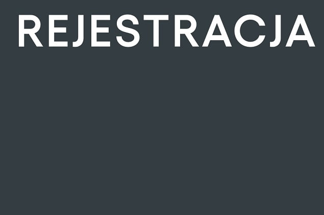 Plansza z napisem "rejestracja"