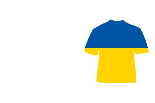 Flaga Ukrainy wpisana w kontur t-shirtu.