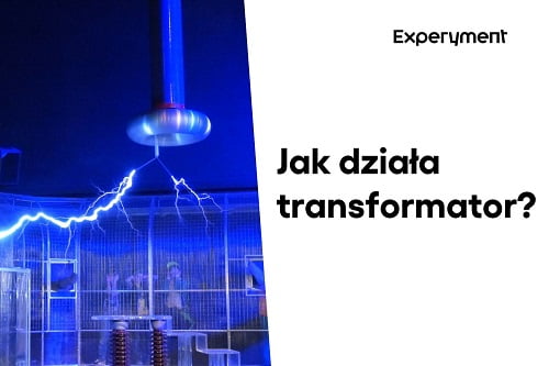 Grafika przedstawiająca odcinek z serii "ZDALNY EXPERYMENT" pt. "Jak działa transformator"