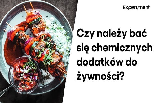 Grafika przedstawiająca odcinek z serii "ZDALNY EXPERYMENT" pt. "Chemia w jedzeniu"