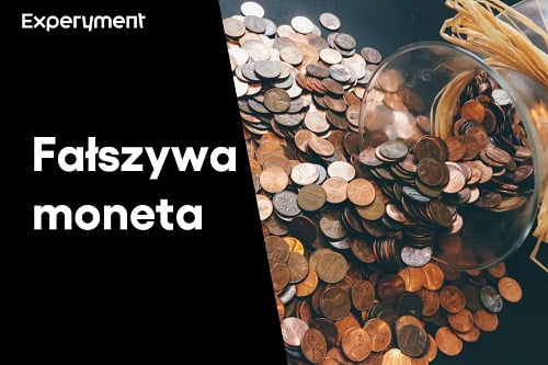 Grafika przedstawiająca odcinek z serii "ZDALNY EXPERYMENT" pt. "Poszukiwania fałszywej monety"