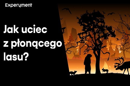 Grafika przedstawiająca odcinek z serii "ZDALNY EXPERYMENT" pt. "Ucieczka z płonącego lasu"