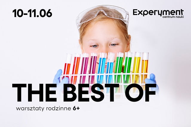 WARSZTATY RODZINNE. The best of Experyment Grafika promująca warsztaty rodzinne pt. elektroniczna układanka. Na zdjęciu widnieje płytka drukowana z podzespołami. Na grafice duży tytuł warsztatów i daty 4-5 i 11-12 marca.