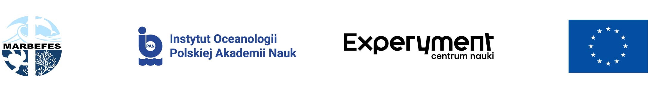 Logotypy Marbefes, IOPAN, Experyment, UE
