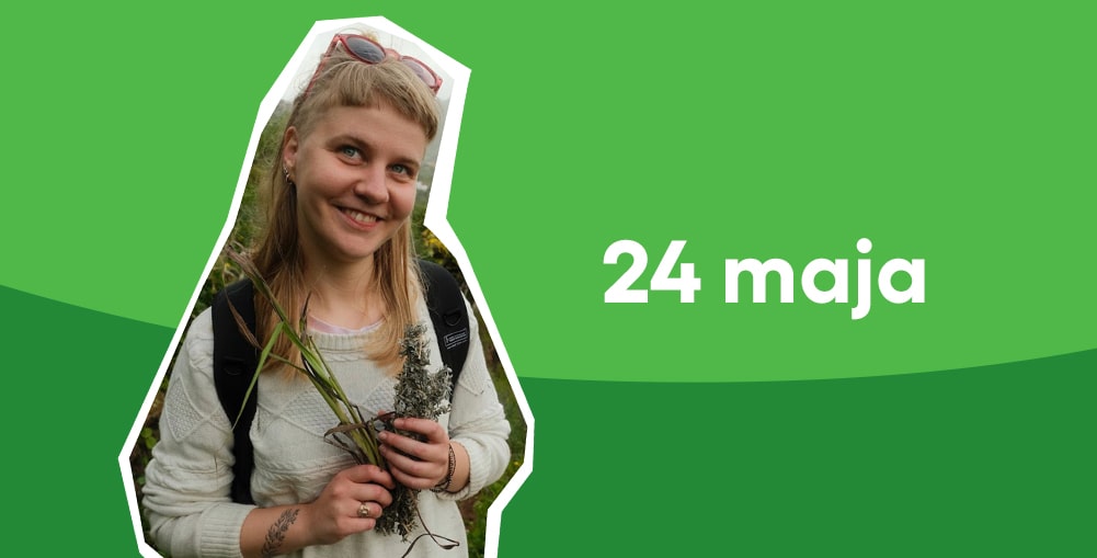 Kasia Banaś na zielonym tle i napis "24 maja"
