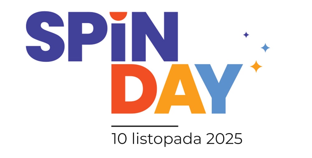 wielokolorowy napis "SPiN DAY 10 listopada 2025"