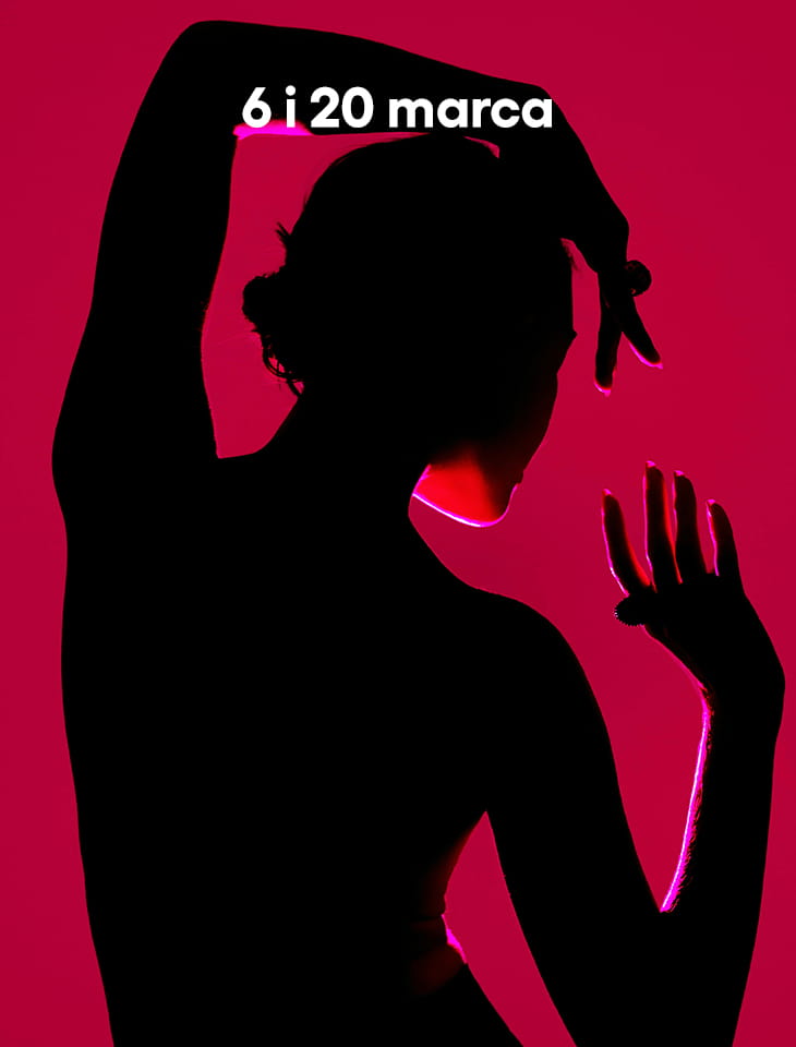 cień kobiety i napis "6 i 20 marca"