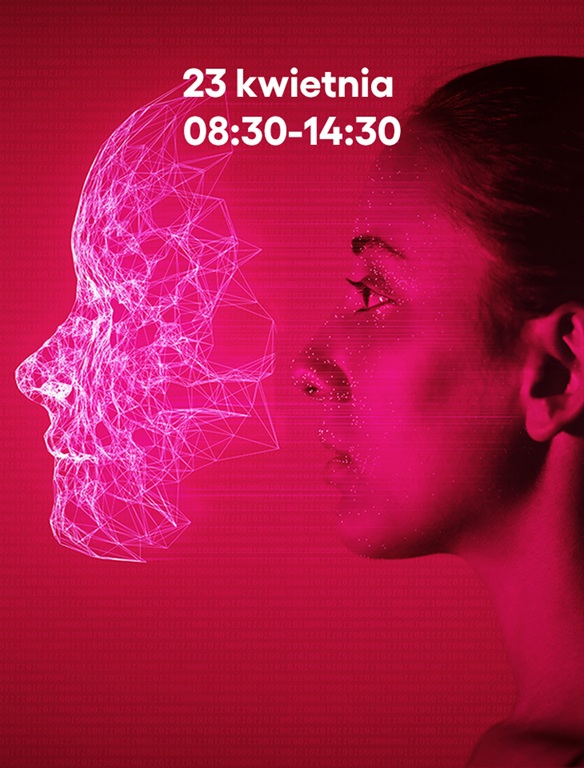 Grafika promująca konferencję EDUKACJA W AKCJI. Nauczyciel w centrum z datą wydarzenia