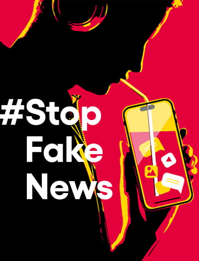 grafika przedstawia postać pijąca ze słomki włożonej do telefonu. w telefonie widoczne ikony wiadomości i alerty.