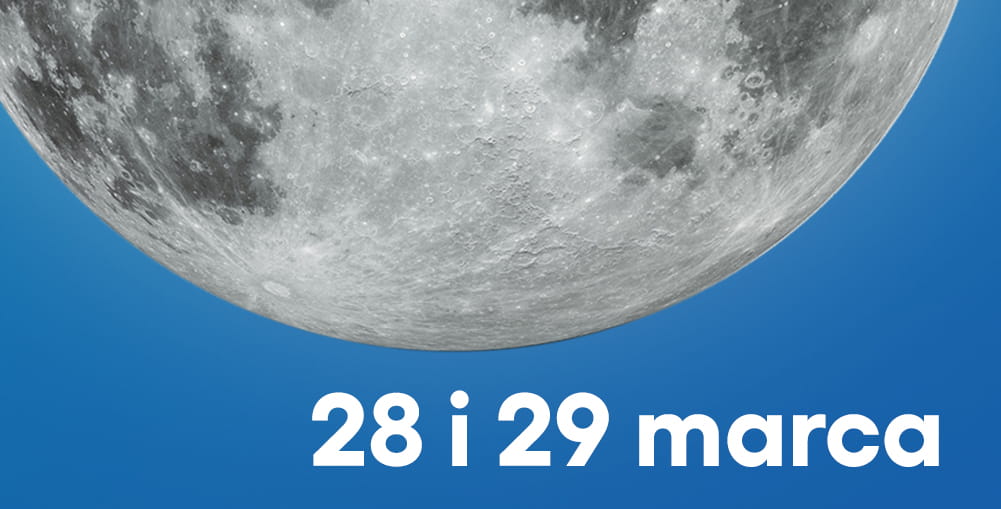 grafika księżyca i napis 28-29 marca
