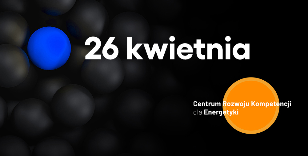 napis "26 kwietnia" obok niebieskiej kuli. wokół czarne kule